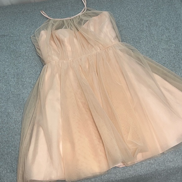 SORELLA VITA Dresses & Skirts - Sleeveless Tulle Overlay Cocktail Dress in Blush